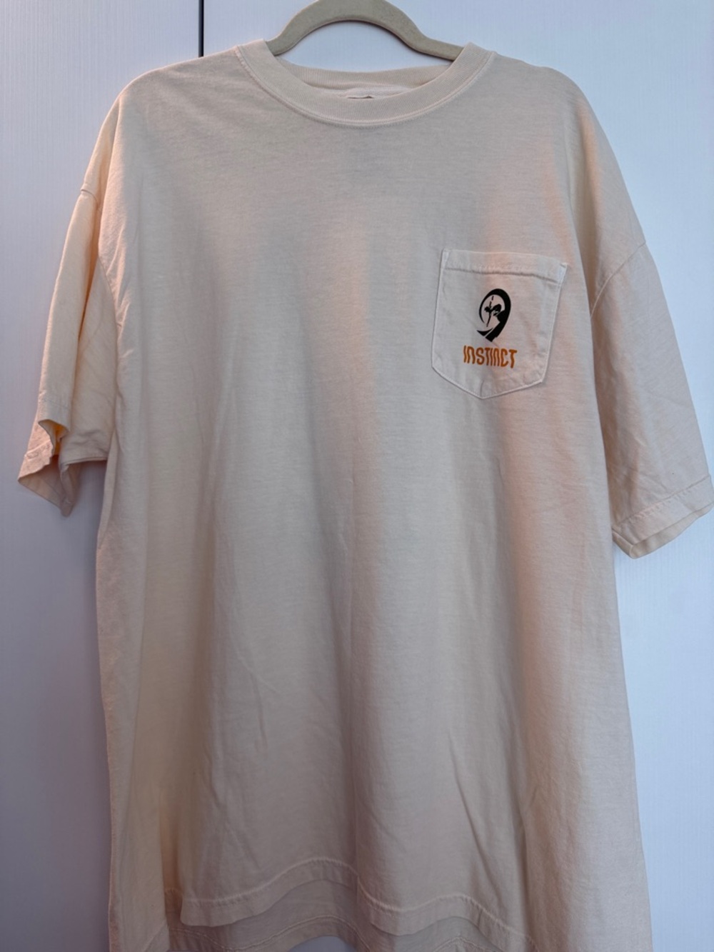 Instinct Surf Co. Pocket Graphic Tee Cream Oversized Surf Shirt XXL